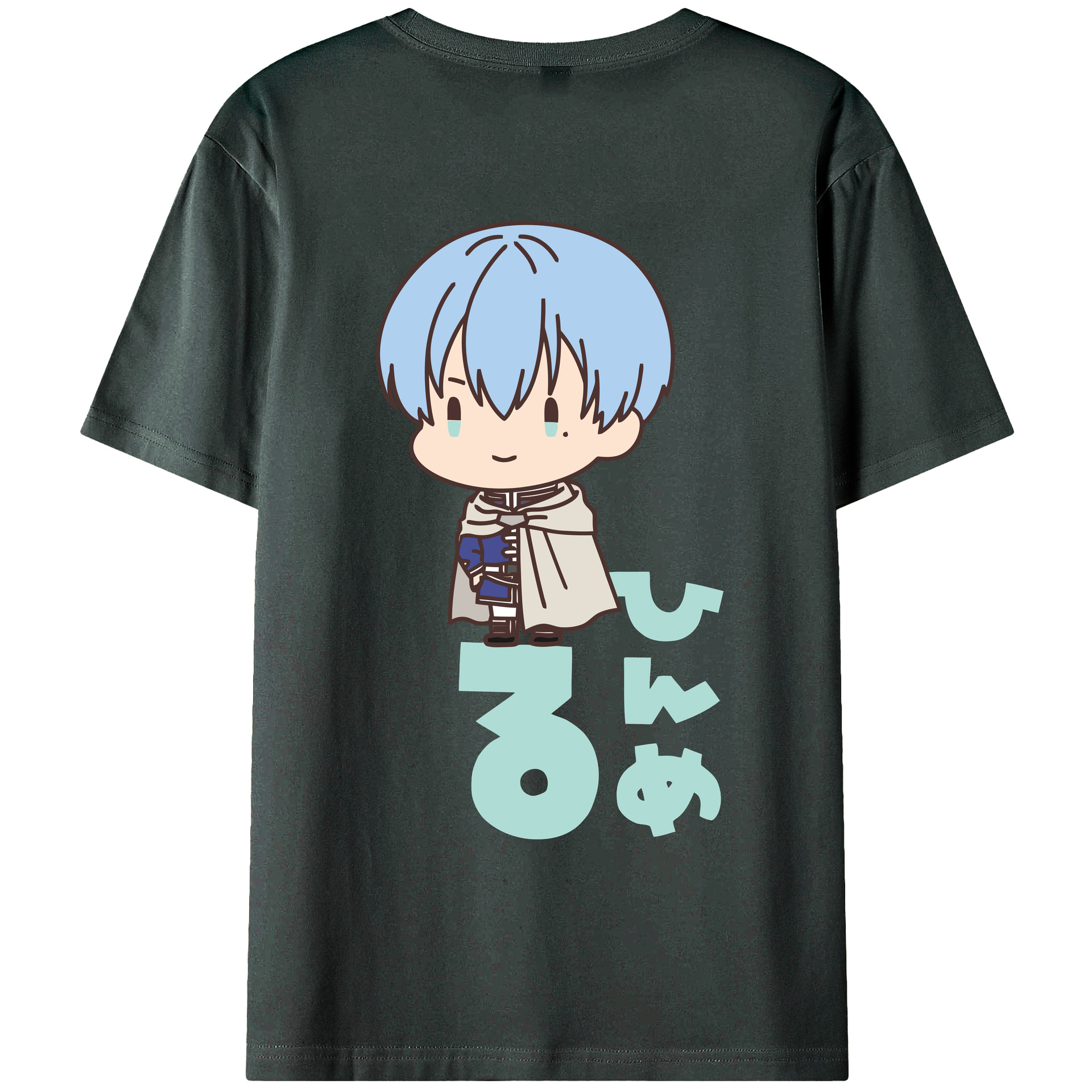 （画像用） 葬送のフリーレン Frieren 綿100％ メンズ半袖Tシャツ（バックプリント） 通気性